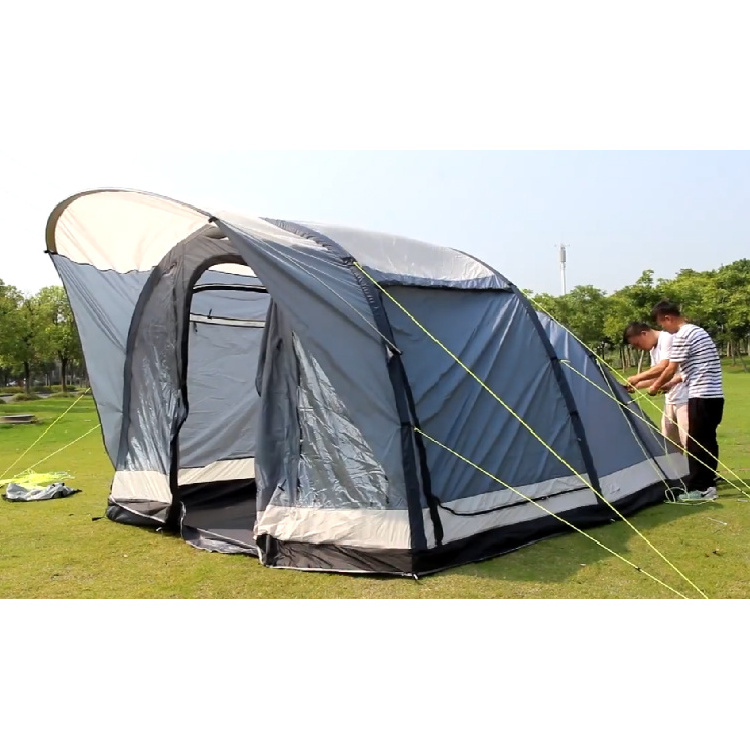 8 Man Big Wind Resistant Tunnel Inflatable Family Camping Tent With 4 Rooms