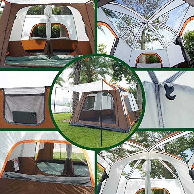 Outdoor Waterproof Automatic Glamping Large Luxury Family Tent 8-12 Persons Camping Tent for Sale