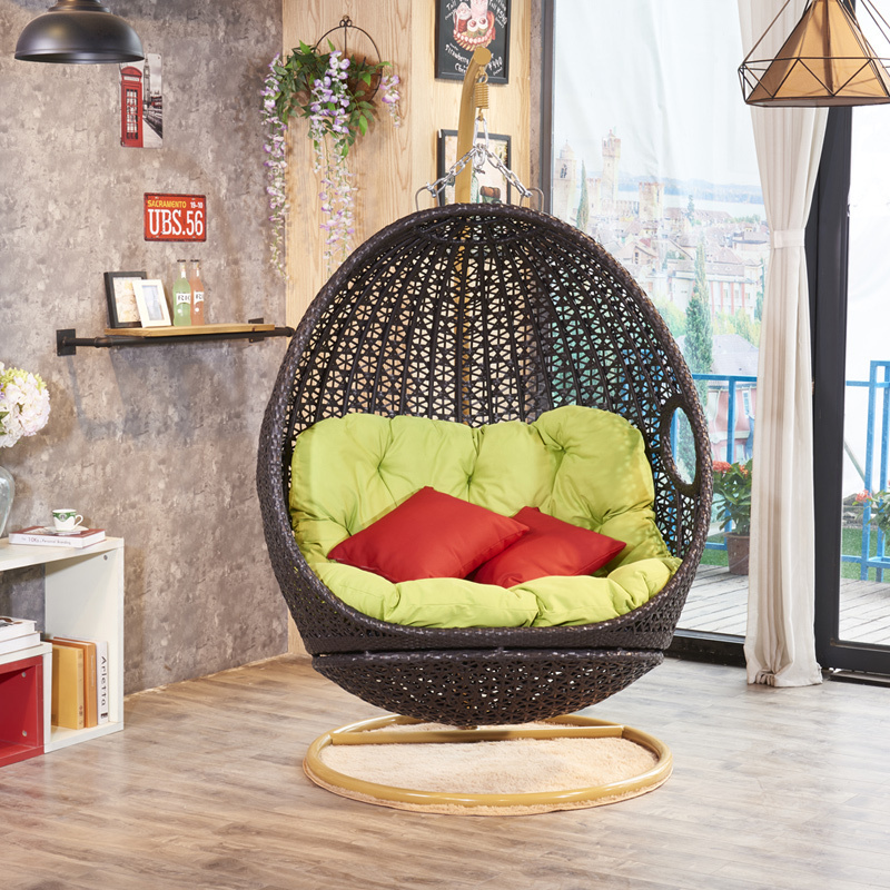 Rattan Furniture Garden Balcony Outdoor Patio Swing Chair Hanging Bird Nest Rocking Egg Bird Nest Twin Basket