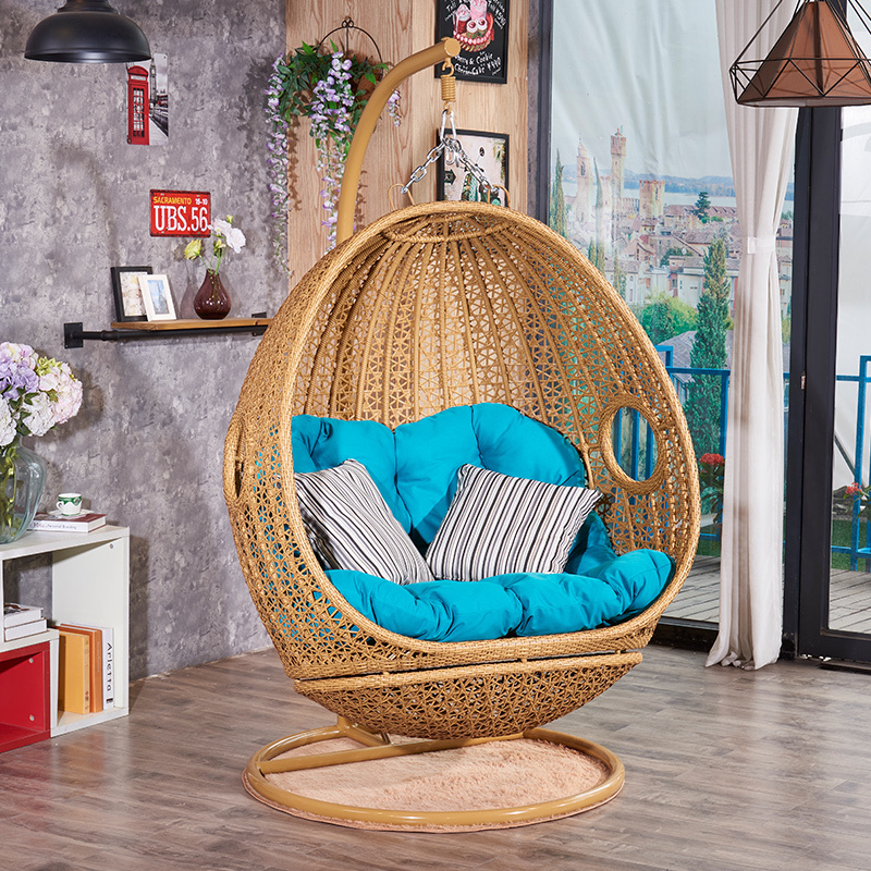 Rattan Furniture Garden Balcony Outdoor Patio Swing Chair Hanging Bird Nest Rocking Egg Bird Nest Twin Basket