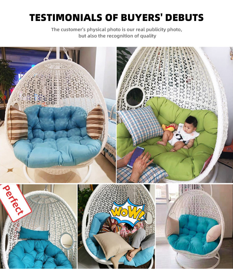 Rattan Furniture Garden Balcony Outdoor Patio Swing Chair Hanging Bird Nest Rocking Egg Bird Nest Twin Basket