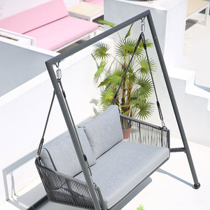 Wholesale Galvanized Frame With aluminium Chair 2 Person Furniture Outdoor Patio Swing For Home