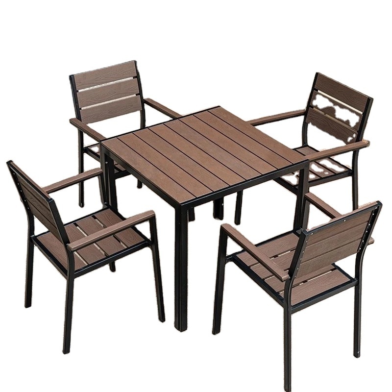 Formosa Outdoor Dining Table Table and Chair Set Garden Balcony Villa Anticorrosive Wood Waterproof Contemporary Plastic Wood