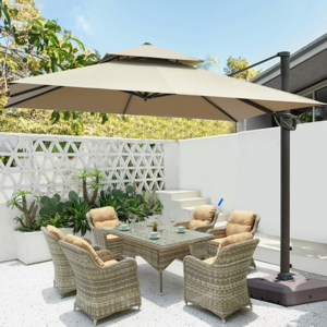 Outdoor Garden Courtyard Doubled Canopy Parasol Beach  Banana Sun Protected Umbrella Small Size