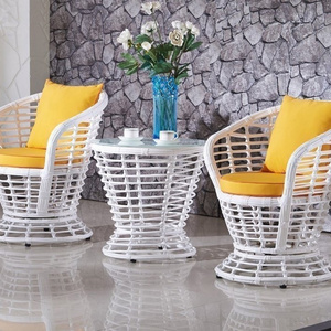 New Arrival Outdoor PE Rattan Garden Chairs Table Set Patio Leisure Table and Chair 3pieces Set