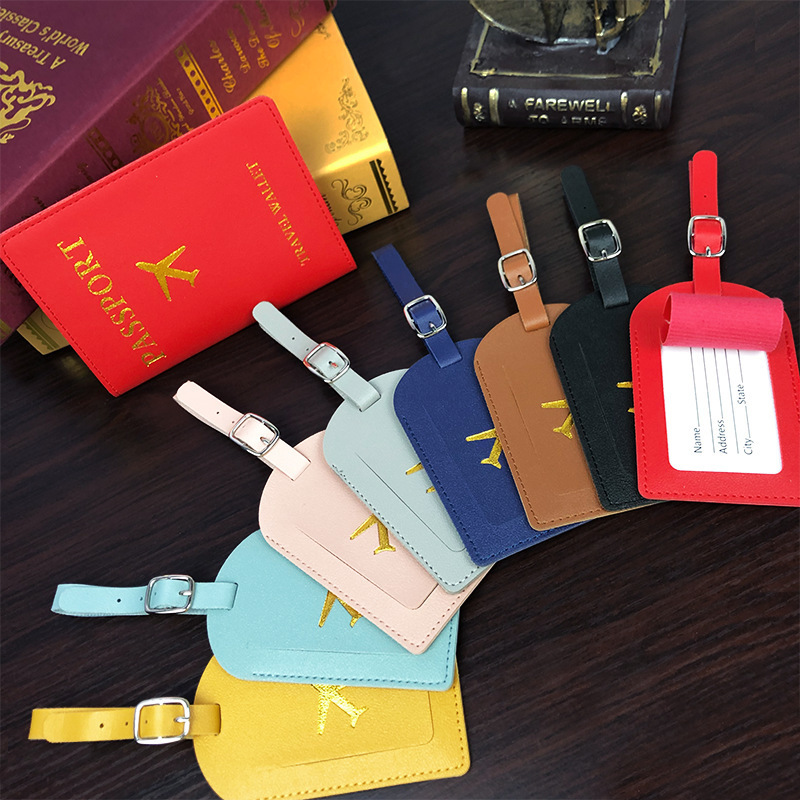 Wholesale In Stock Customized Logo Luxury Plane PU Leather Travel Luggage Tag