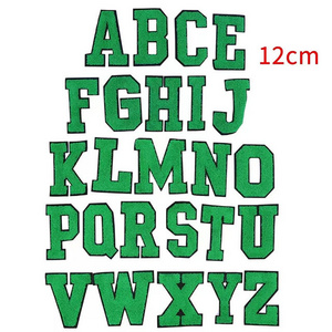 Factory A-Z Iron On Glitter Letters Sew On Gold Border Chenille Letter Embroidery Patches For DIY Bags Clothing