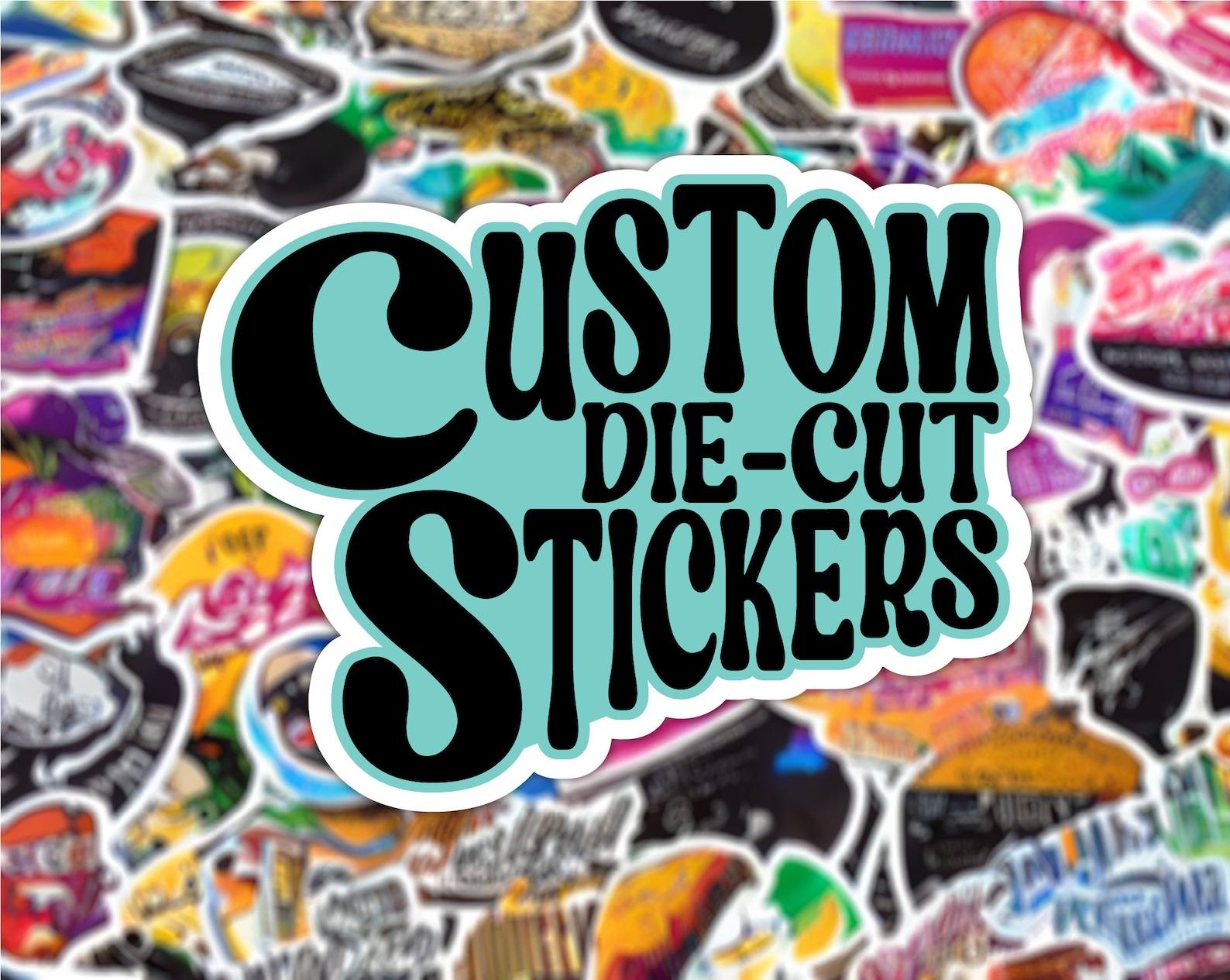 Factory Cute Tie Dye Name Brand Vinyl Sticker Personalized Die Cut Custom Logo Stickers