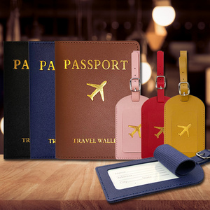 Wholesale In Stock Customized Logo Luxury Plane PU Leather Travel Luggage Tag