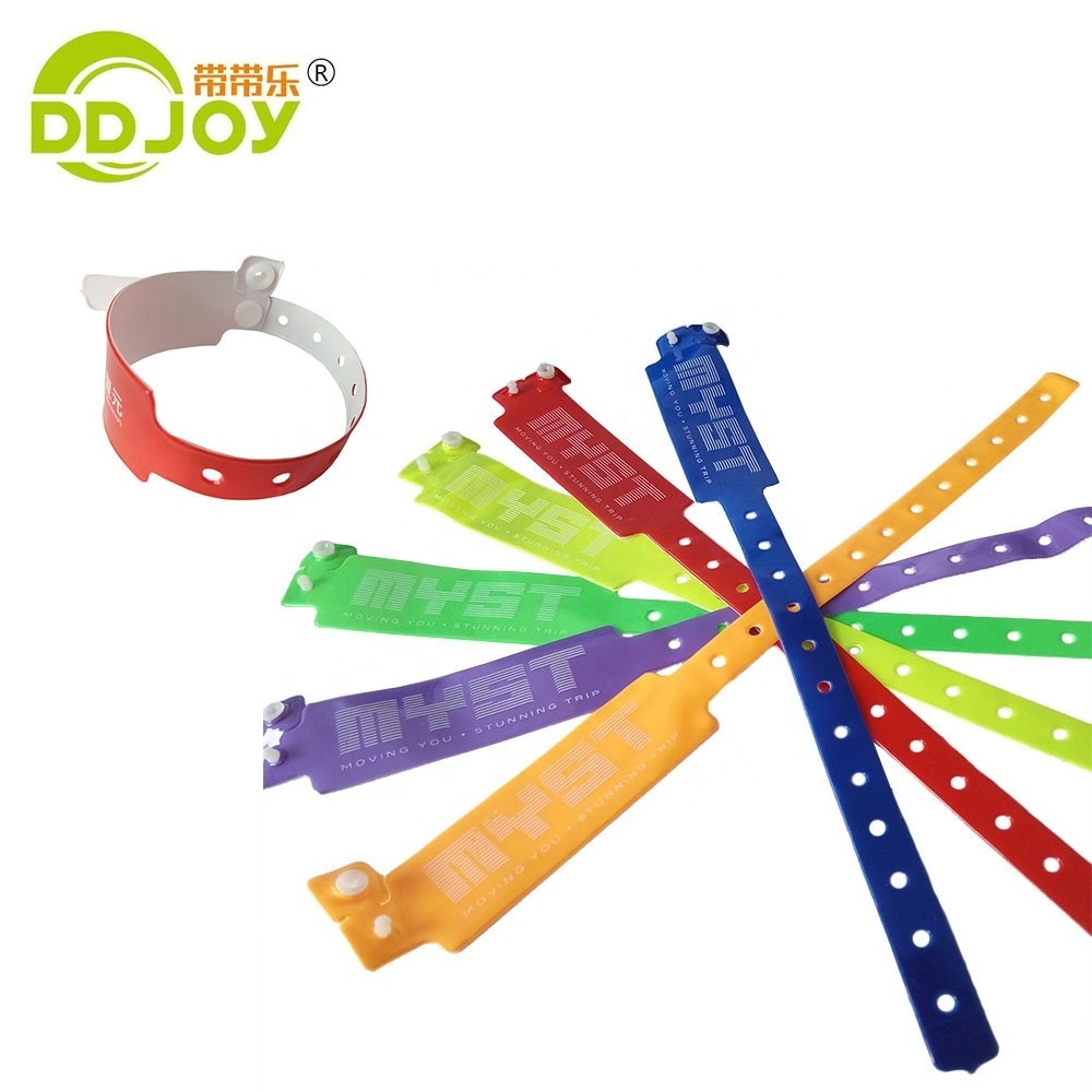 Custom Design Factory price Festival Sublimation Plastic Pulsera  Unisex PVC Wristband / Bracelet