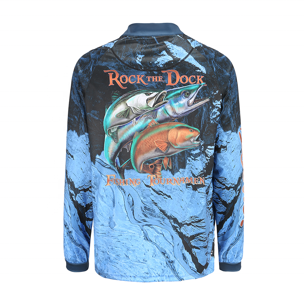 Wholesale Professional Anti-UV Quick Dry Sublimation Shirt UPF 50 Protection Personalized Blank Fishing Jerseys