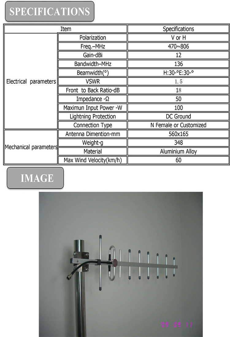 wifi antenna long range 50 km High Gain 4g Yagi Antenna 470-860 18 Elements Outdoor 4g powerbeam m5 400