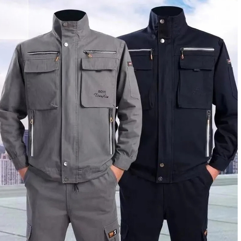 Factory men's mechanical workers work clothes work jackets long pants construction safety work clothes uniform sets