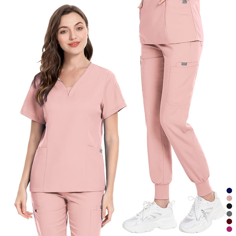 Wholesale customized frosted sets for factories hospital uniforms  medical nurse uniforms  jogging type nurse frosted sets