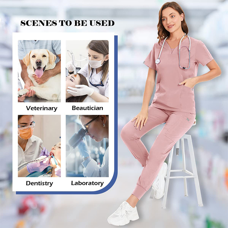 Wholesale customized frosted sets for factories hospital uniforms  medical nurse uniforms  jogging type nurse frosted sets