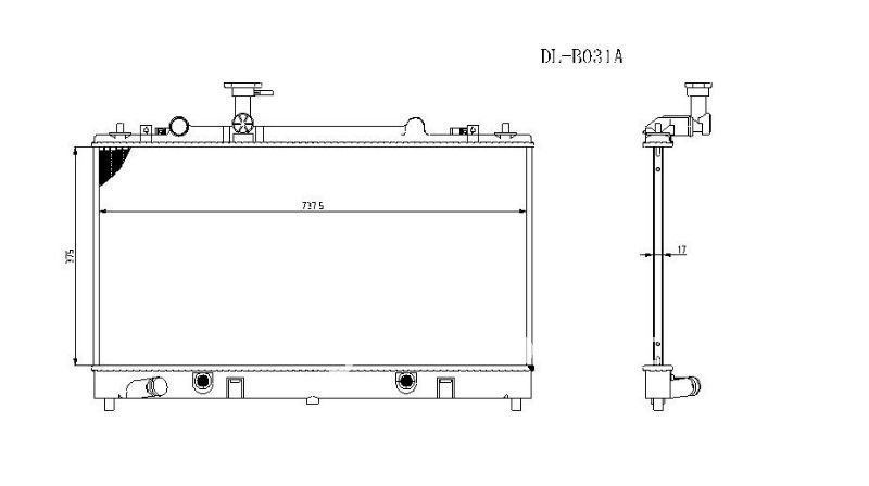 PA66 GF30 Auto Radiator for MAZDA 6 (02-) (DL-B031A)