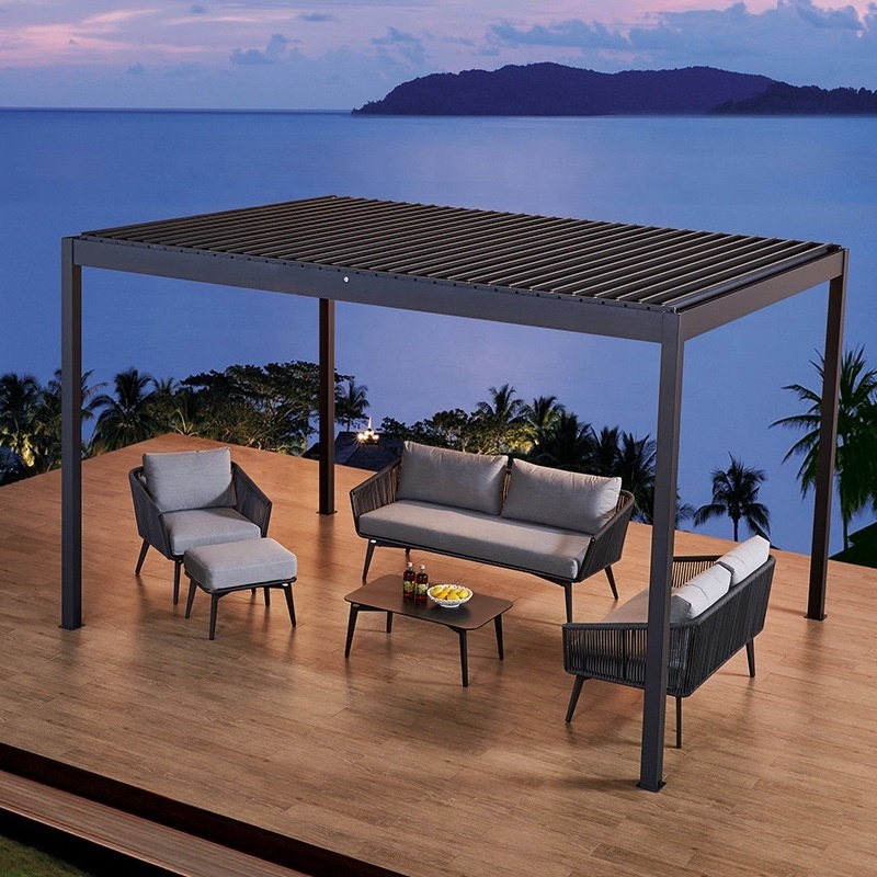 Outdoor Louvered Aluminum Outdoor Deck Garden Patio Gazebo with Adjustable Roof outdoor electrical pergola  techos para patios