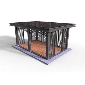 Aluminium Pergola Gazebo Motorized Louvered Remote Control Pergola Roof System shade