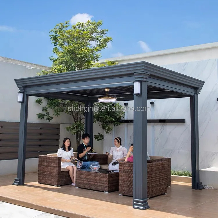 Modular Motorized Wall Mounted Bioclimatic Gazebo Arbours for Outdoor Room Space for New Home