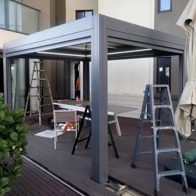 Bioclim Aluminum Pergola Garden Outdoor Waterproof Metal Louvered Kits Easily Assembled Sustainable Roof System for Pergola