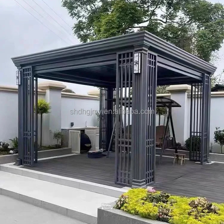 Outdoor Waterproof Aluminum Pergola Electric Opening Louver Roof System Arches Arbours Deck and Patio Cover