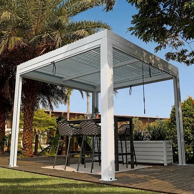 Modern Bioclimatic Aluminum Electric Pergola Waterproof Louvre Roof Louver Cover for Gazebo  and Pergolas