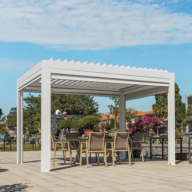 High Quality Motorized Pergola Outdoor Waterproof Aluminium Patio Louver Roof Cover Gazebo at Best Price