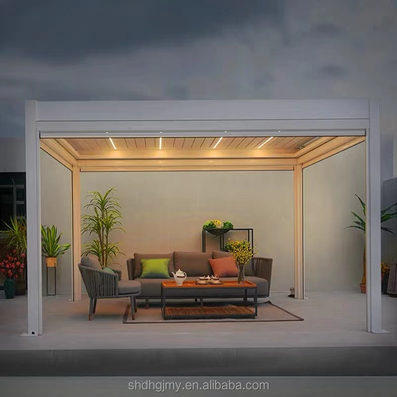 Aluminium Bracket Bioclimatique Garden Easily Assembled Outdoor Pergola Louver Roof Mosquito Nets Arches Arbours Pergolas Bridge