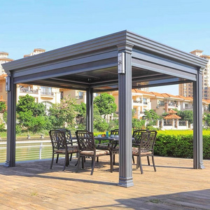 Outdoor Louvered Aluminum Outdoor Deck Garden Patio Gazebo with Adjustable Roof outdoor electrical pergola  techos para patios