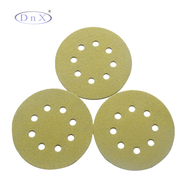 High quality 5 inch gold sandpaper sanding disc grinding or polishing sandpaper for  wood metal