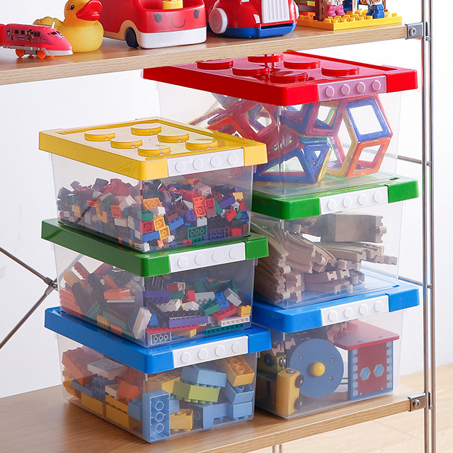 SHIMOYAMA Mulit Size Home Toy Doll Organizer Multi Colour Stackable Plastic Storage Box Toy Container