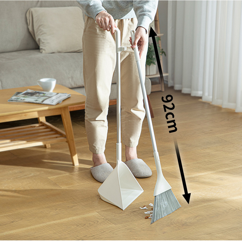 SHIMOYAMA Plastic Sweeper Clean Broom And Dustpan Set Broom Easy Sweeping Broom and Dustpan Set for Home