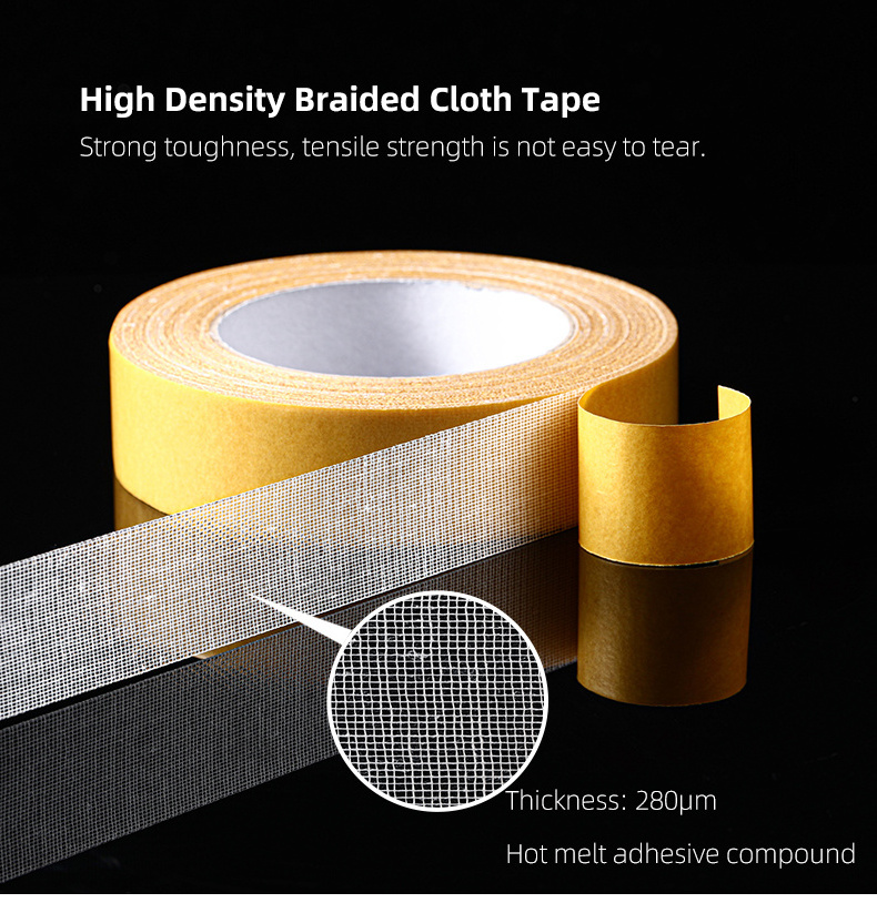 SHIMOYAMA Multipurpose Wall Sticky Yellow Double Sided Adhesive Paper Tape Heavy Duty Strips Removable Mounting Tape