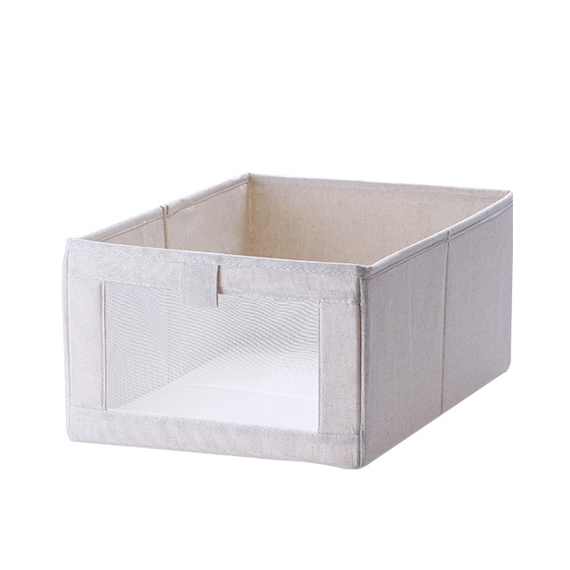 SHIMOYAMA High Quality Fabric Closet Storage Box Clear Window Stackable Clothing Storage Bin