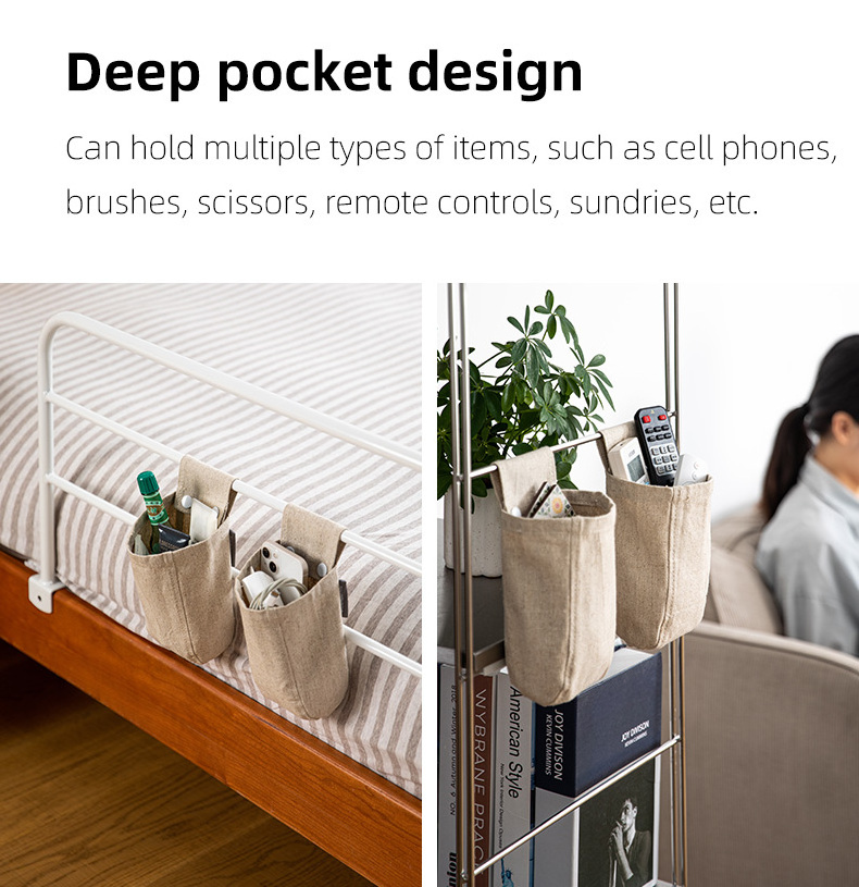 SHIMOYAMA Mini Hanging Storage Bag Cotton Decorative Wall-Hanging Basket Organizer Collapsible Box Bin Bags for Wall Door Closet