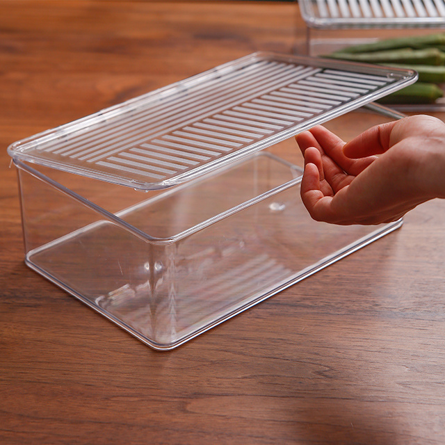 SHIMOYAMA Clamshell 4/5L Clear Kitchen Organizer PET Top Open Food Storage Box Organizer with Lid