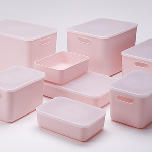 SHIMOYAMA Cute Storage Organizer Plastic Underwear Storage Box pink small flat type