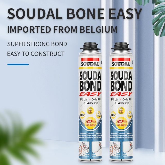 High-end quality SOUDAL750ml construction adhesive, polyurethane foam adhesive to replace cement mortar concrete