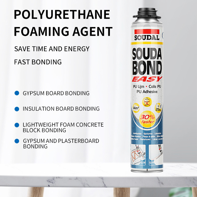 High-end quality SOUDAL750ml construction adhesive, polyurethane foam adhesive to replace cement mortar concrete