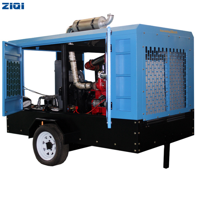 High efficiency environmental friendly 210 cfm 260 psi diesel air compressor for pneumatic heat press machine