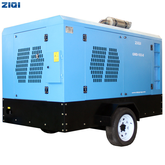 High efficiency environmental friendly 210 cfm 260 psi diesel air compressor for pneumatic heat press machine