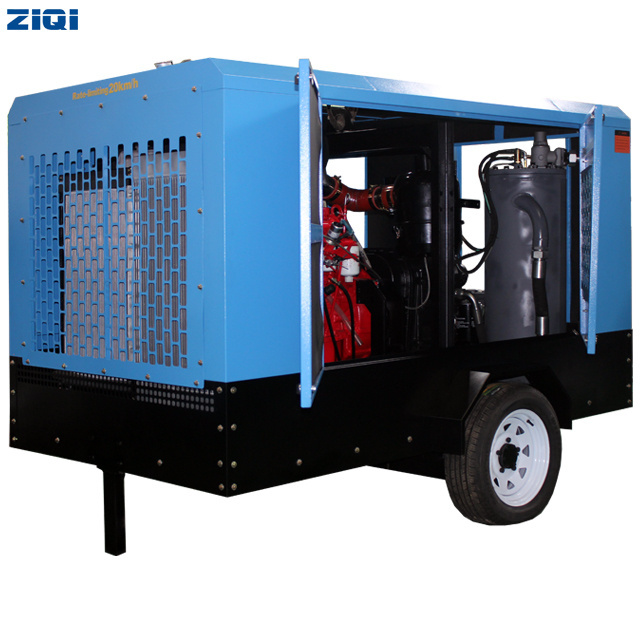 High efficiency environmental friendly 210 cfm 260 psi diesel air compressor for pneumatic heat press machine