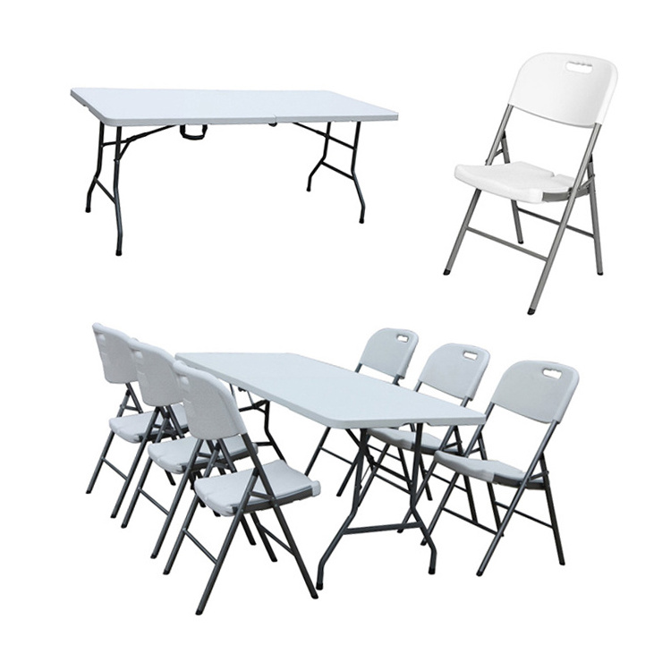 High Quality Hot Sale Modern Meeting Plastic Fold Up White Rectangular 6ft folding table outdoor 6ft Wholesale