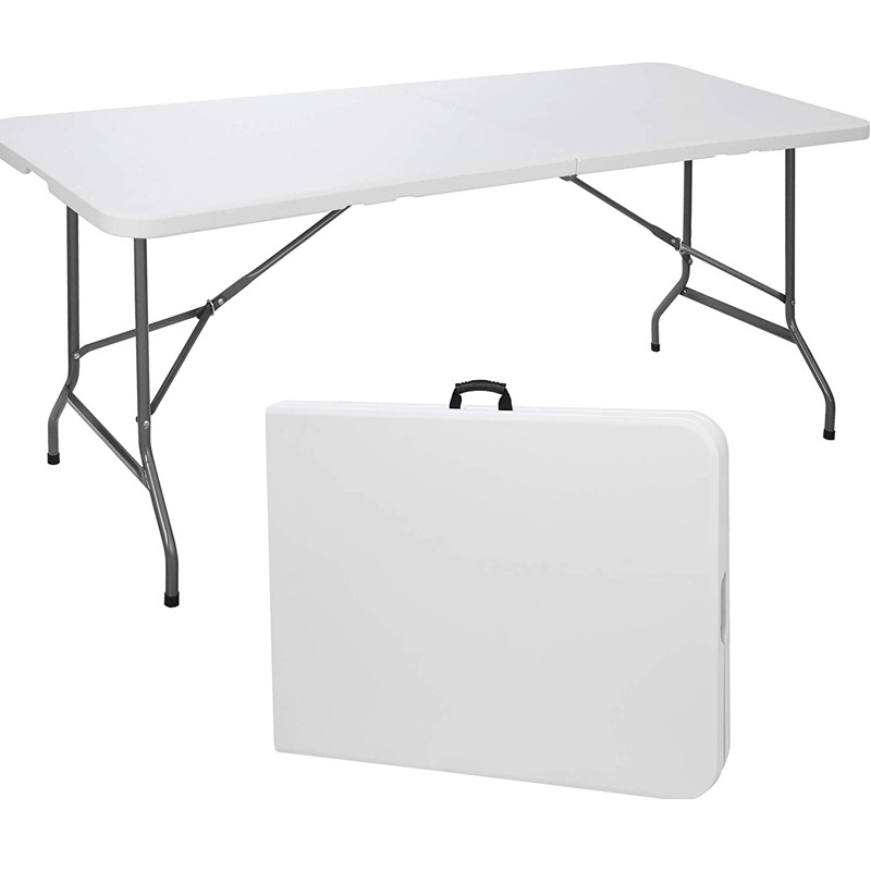 High Quality Hot Sale Modern Meeting Plastic Fold Up White Rectangular 6ft folding table outdoor 6ft Wholesale