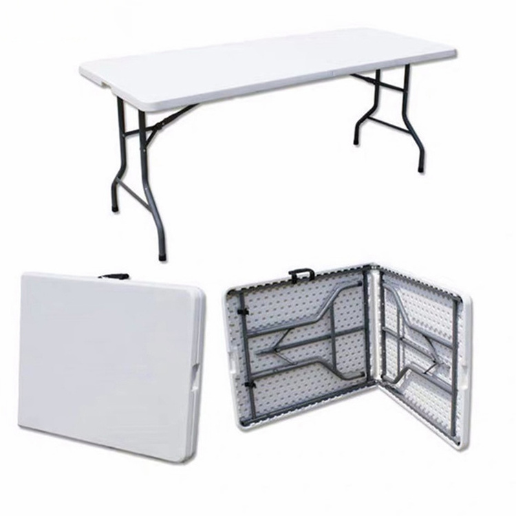 High Quality Hot Sale Modern Meeting Plastic Fold Up White Rectangular 6ft folding table outdoor 6ft Wholesale