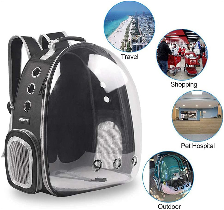 Multi-functional Pet Dog Cats Travel Space Bag Backpack for Puppy Dog Back Pack Transparent CARRIERS Pet Cages