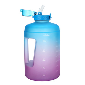 128OZ Motivational sports plastic water bottle with time marker Plastic Dunton Bucket Water Cup  Sports Bottle