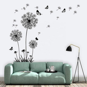 Customized Design  PVC Vinyl Stickers Flower Wall Decals Butterflies Flying Wall Decors Wall Art Stickers for Bedroom Living