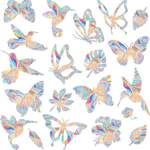 Laser Shinny Stickers Holographic Windows Stickers for Rainbow Magic Butterfly Birds Stickers Coloful Laser