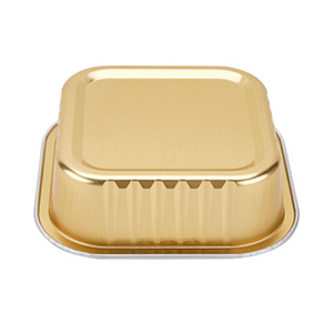 Disposable golden aluminum foil cake box golden round square insulation baking bowl bread dessert heat sealing snack box